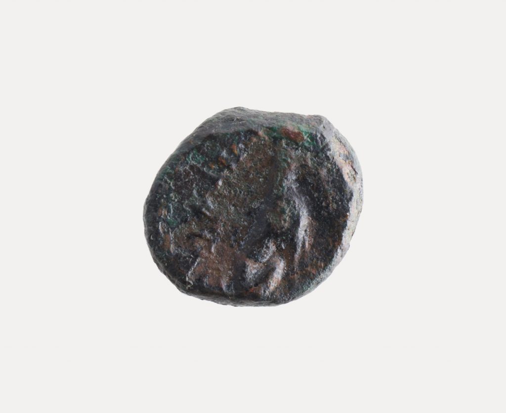 Bronze coin of Same. Reverse: Lailaps. In the periphery, the inscription ΣΑΜΑΙΩΝ (of Samaians). Same. Site of Tzeka. 370-189 BC.