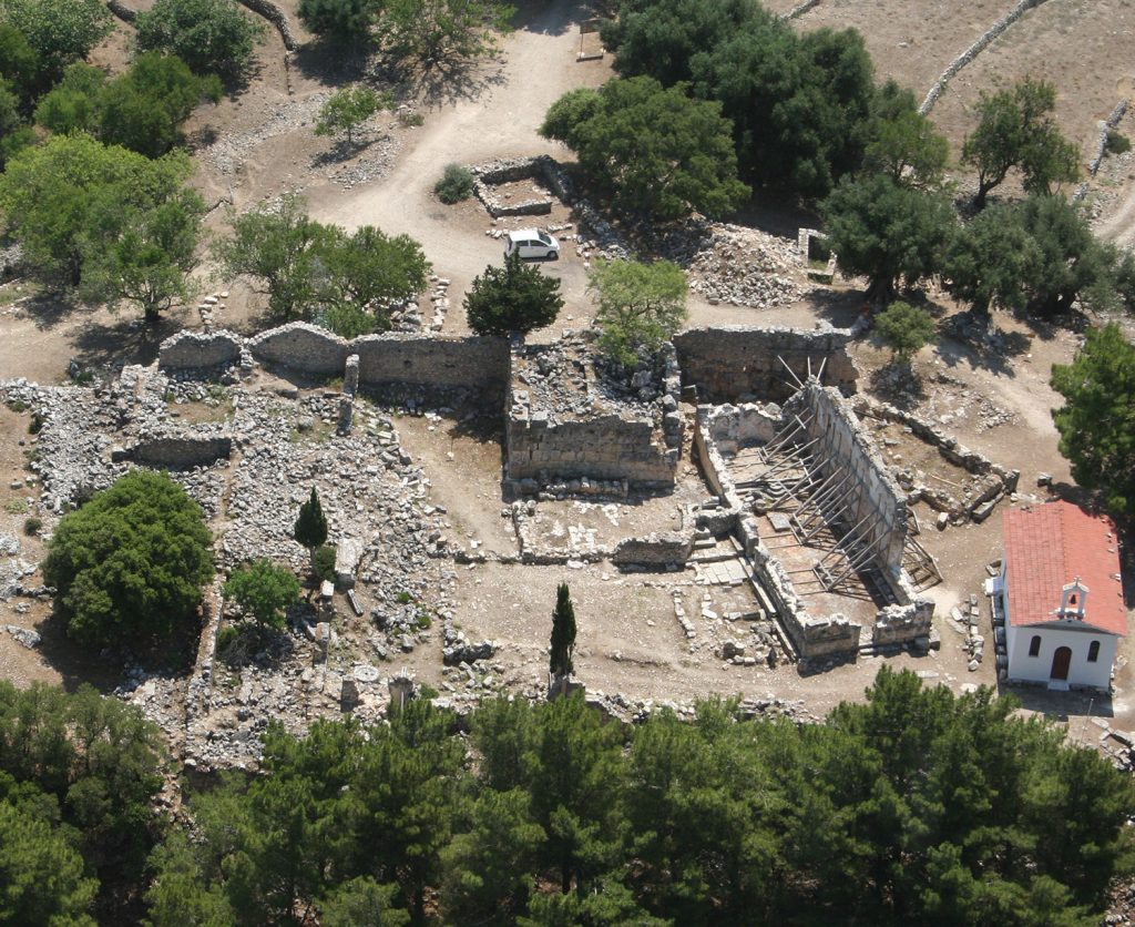 The remains of the holy monastery of Agioi Fanentes inside the ancient fortification wall.